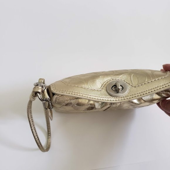 Coach Gold Metallic Pouch - Picture 3 of 5